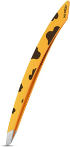 MR.GREEN Curve Handle Eyebrows Tweezers Professional Fine Hairs Removal Puller Makeup Tools Stainless Steel Beauty Clips Removal (Yellow)