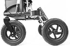 KMINA Heavy-Duty Rollator Walker with Seat (Sturdy Frame), All Terrain Large 10" Pneumatic Tires, Height Adjustable, Foldable with Basket