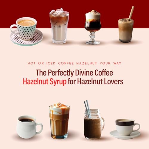 RIO Hazelnut Coffee Syrup, Perfect for Hot or Iced Drinks & Desserts, Warm & Inviting Flavor Sweetened with Pure Cane Sugar, Barista-Grade Flavor Syrups for Coffee Drinks at Home & Work - 700ml