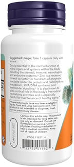 NOW Foods Supplements, Zinc Picolinate 50 mg, Supports Enzyme Functions*, Immune Support*, 120 Veg Capsules (Packaging may vary)