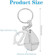 2Pcs Pocket Magnifying Glass, 30X Small Magnifying Glass, Mini Handheld Pocket Magnifier, Folding Jeweler’s Loupe with Keychain for Reading Coins Hobby Travel