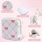 Period Bag for Women - Cute Corduroy Sanitary Napkin Storage Bag with Bow Design | Period Pouch for Daily Use, Travel | Discreet Menstrual Pouch | Pad Bags for Period Holds Pads, Tampons