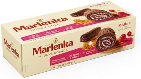 Honey roll MARLENKA with cocoa and raspberries 300g (300)