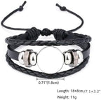 vmcoatdu World Many National Flags Bangle Retro Alloy Leather Bracelet for National Flag Braided Rope Bracelet Bangle