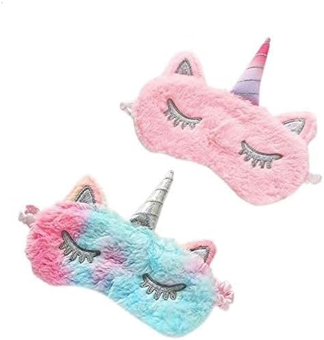 Sleep Mask for Kids, 2 Pack Kids Eye Masks for Sleeping, Girls Soft Plush Blindfold Mask, Eyes Covers for Sleeping Kids Sleeping Mask, Women Eye Protection