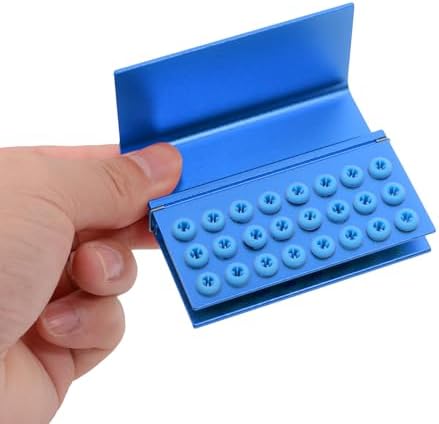 2Pcs 24 Holes Burs Holder Block Case for CA/RA＆FG Autoclavable Burs Organizer Box Sterilizer Case Blue