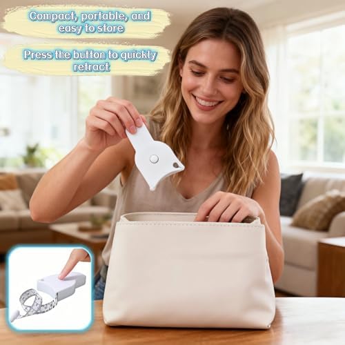 60"/150cm Dual Scale Auto-Lock Tape Measure for Body - Retractable Y-Type, Waist Hip Arms Measuring, Fitness & Sewing, Portable Handheld Tape Measure