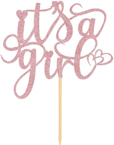 It's a Girl Cake Topper-Baby Shower/Gender Reveal Party Decorations-Girls 1st Birthday Party Supplies (It's a Girl-1)