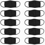 Hanes 100% Cotton 10-Pack Adult Face Mask, Black, Unisex