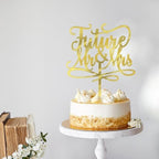 Future Mr and Mrs Cake Topper,Glitter Bridal Shower Cake Pick Decorations- for Wedding Engagement Theme Party Decoration,Bachelor Party Decorations Supplies (acrylic)