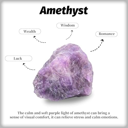 Amethyst Raw Stone 1PC, Gemstone Amethyst Crystal Rock, Rocks for Tumbling Crystals and Healing Stones Rough Stones Quartz Crystals for Rock Collection(1.18"-1.97")