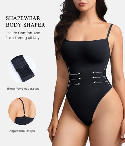 KUMAYES Women's Shapewear Body Shaper for Tummy Control Seamless Waist Trainer Thong Body Suits Tank Top