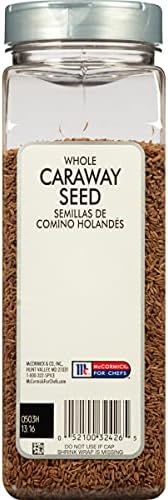 McCormick Culinary Whole Caraway Seed, 16 oz - One 16 Ounce Container of Caraway Seeds for Cooking and Baking, Ideal in Breads, Cakes, Stews and Meat Dishes