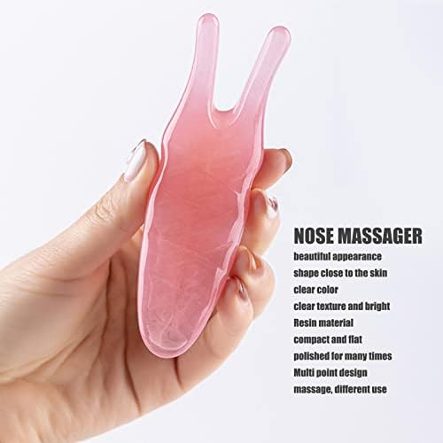 FILFEEL Nose Massager, Resin Gua Sha Tools Nose Up Scraper for Women Nose Shaping (Peach)