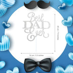 1 Pack Happy Father’s Day Cake Toppers, Glitter Cake Bunting Decor Best Dad Ever Love Father Cake Picks Party Decorations Supplies(Best DAD Ever, Silver)
