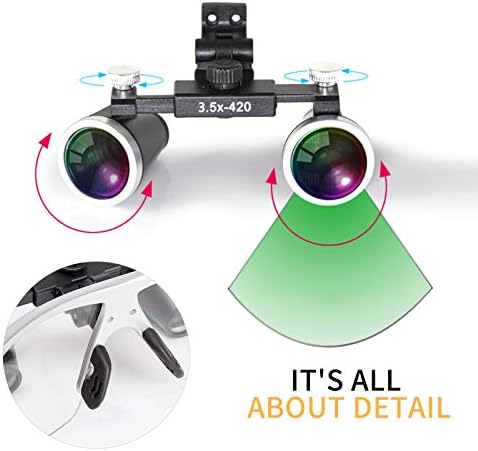 Dental Binocular Loupes 3.5 x 429mm Magnifier (Black)