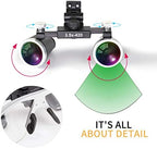 Dental Binocular Loupes 3.5 x 429mm Magnifier (Black)