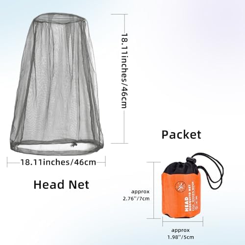 6 Packk Mosquito Covers Wearable Head Net Face Mesh Protecting Net Mosquito Fly Insects Bugs Preventing for Outdoor