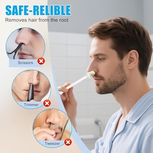 80 Pcs Nose Hair Wax Sticks, Plastic Disposable Nose Hair Wax Applicator Spatulas for Men Women Nostril Ear Eyebrow Face Hairs Removal, Painless