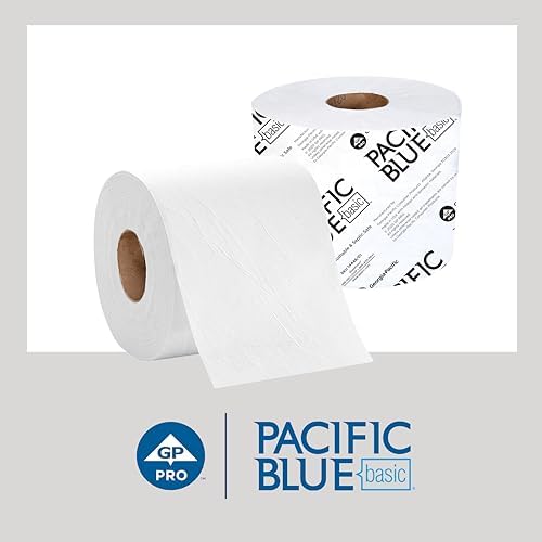 Pacific Blue Basic 1-Ply Toilet Paper (previously branded Envision), 14448/01, 1,500 Sheets Per Roll, 48 Rolls Per Case