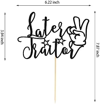 Later Traitor Cake Topper, Relocating/Going Away/Job Change/Retirement/Last Day Office/Farewell Party Decoration - Black Glitter