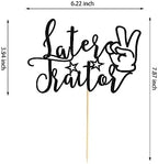 Later Traitor Cake Topper, Relocating/Going Away/Job Change/Retirement/Last Day Office/Farewell Party Decoration - Black Glitter