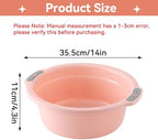 Plastic Wash Basin, Multipurpose Dish Wash Basin for Sink Light with Double Handles for Home Bathroom Face Cleansing (Large‑Peach Pink)