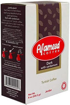 Al Ameed Turkish Ground Coffee DARK Roast with Cardamom (8 oz/226.5g) 100% Authentic Arabica, Fresh & Finely Ground