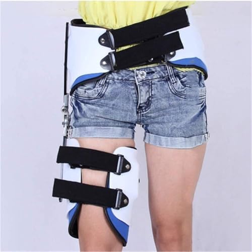 Adjustable ROM Hinged Hip Joint Abduction Orthosis Leg Brace Articulated Hip Joint Fixation Bracket Thigh Fracture Protector for Surrounding Soft Tissue Injuries