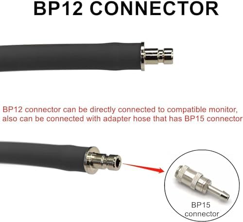 NIBP PU Cuff with BP12 Connector for Neonate 6-11cm, Reusable Single Tube Replacement BP Cuff with Inner Airbag for Blood Pressure Monitor Machine