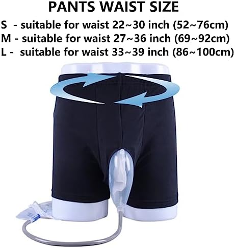 Male Urine Collector, Wearable Urine Collection Bag for Men, Men's Portable External Catheter Device with Two 1000ml Urine Bag Reusable (M)