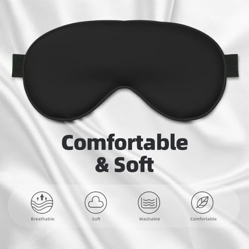 Custom Eye Mask Sleep Masks for Women Men Design Your Own Logo Photo Text Blindfolds, Sleep Eye Cover Gift for Wedding Anniversary Party Favor, PureBlakc