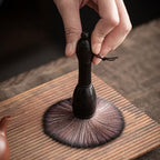 Tea Brush and Pot Pen with Natural Bristles Wooden Handle Small Cleaning Brush for Gongfu Tea Tray Teaware Cleaning in Home Cafe Restaurant Settings