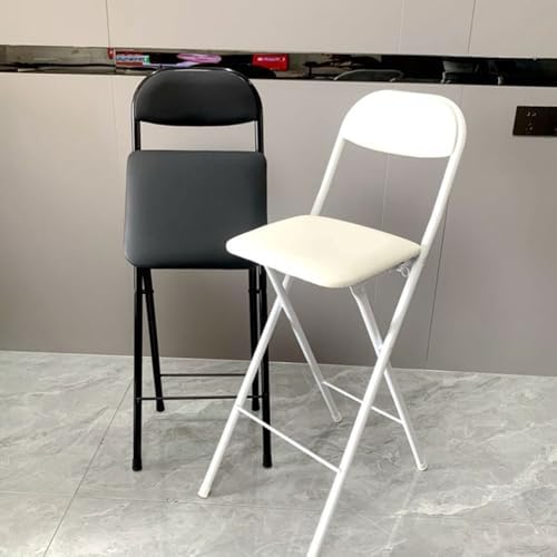 Office Chair Folding High Stool with Backrest No Assembly Required Bar with Footrest for Kitchen Store