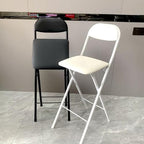 Office Chair Folding High Stool with Backrest No Assembly Required Bar with Footrest for Kitchen Store