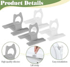 4 PCS Toilet Seat Lifter Tab, Silicone Toilet Seat Lid Lifter, Toilets Handle Tabs Can Avoid Touching the Toilets for Home Bathroom, Office, Hotel (White, Gray)