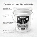 Rock Salt Ice Melt Pail Effective to -25°F, Eco-Friendly De-Icer, Optimal Granule Size for Quick Melting, Ideal for Driveways, Walkways, and Entryways (8 lb)
