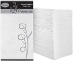 Premium White Napkins, 1/8 Fold Dinner Napkin, Disposable 2-Ply White Party Napkins, Value Pack 100 Count