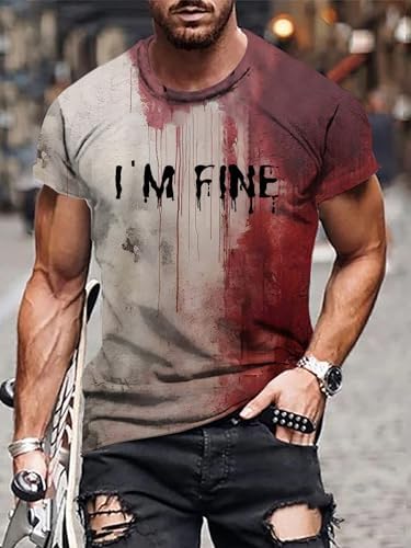 Problem Solved Bloody Shirt I'm Fine Tshirt Halloween T-Shirt for Men and Women