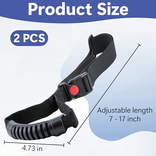 2 PCS Car Adjustable Grab Handles, Car Handle Assist, Safety Handle Portable Vehicle Support Grab Bar for Trucks, SUVs, Jeeps, Vans, Cars and ATVs (Black)