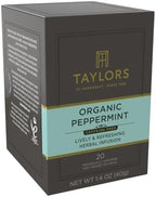 Taylors of Harrogate Organic Peppermint, Herbal Tea, Individually Wrapped Bags, 20 Count (Pack of 1), Clean, Pure and Refreshing, Caffeine-Free, Enjoy Hot or Iced, 20 Teabags