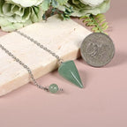 Green Aventurine Point Crystal Mini Pendulum Healing Dowsing Energy Balancing Chakra Divination for Meditation