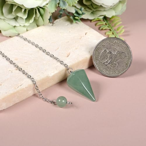 Green Aventurine Point Crystal Mini Pendulum Healing Dowsing Energy Balancing Chakra Divination for Meditation