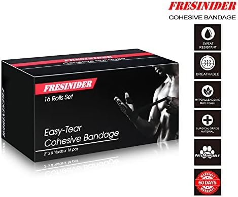 FRESINIDER 16 Rolls Self Adhesive Wrap Athletic Tape Gauze,Medical Bandage,Breathable Elastic Cohesive Bandage for Sports Injury & Pet (Camo)