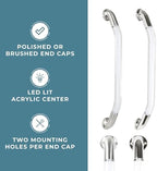 Manufacturer's Select ITC Formed 20” IllumaGrip Assist Handle with LED lit Center Handle for RV, Boat, or Home Step Assist Handle for Interior or Exterior use
