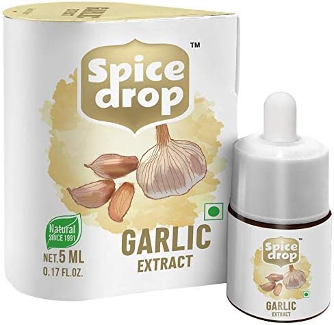 Spice Drop Natural Garlic Extract, for Soups, Pastas , Salads, 180 drops, pack of 3