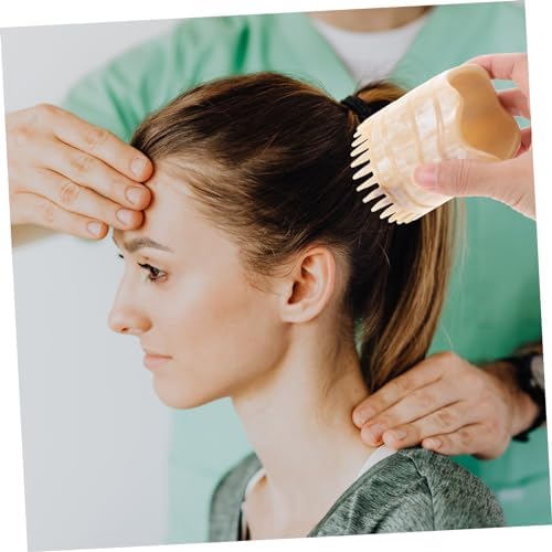 Yak Horn Massage Comb Fine Teeth Hair Cleaning Shampoo Brush Scalp Massager Lightweight Portable Hair Care Tool for Stress Relief and Blood Circulation