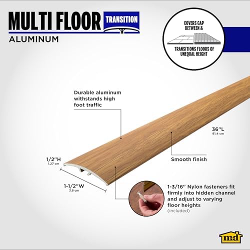 M-D Building Products 46141 1-1/2 in. X 36 in. Oak Aluminum Metal Decor® Multi Floor Transition