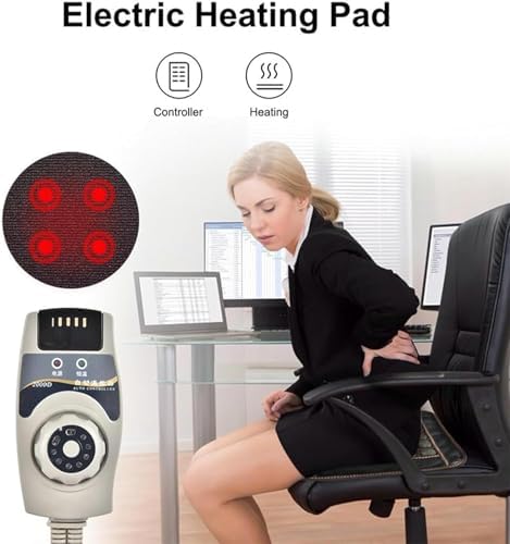 Jade Heating Pad, Far Infrared Jade Amethyst Heat Stone Mat for Back Pain, Full Body Heating Pad, Adjustable Temperature, EMF Free, Back Pain and Cramps Relief, for Home Office Whole Body