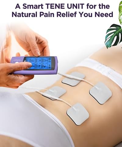 TENKER TENS Unit Muscle Stimulator, 24 Modes TENS EMS Machine for Shoulder, Sciatica, Back Pain Relief, Rechargeable Electronic Pulse Massager with 2"x2" and 2"x4" Electrode Pads